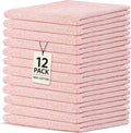 Crystal Ridge Cotton Wash Cloths 12 Pack - Washcloths for Showering, Face and Body, Soft and Highly Absorbent Multipurpose Towels for Bathroom, Kitchen, Spa and Gym - Wash Rags 12 x12 (Lt Pink)