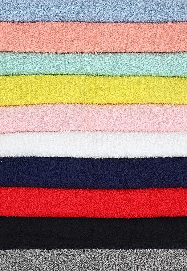 Crystal Ridge Cotton Wash Cloths 10 Pack - Washcloths for Showering, Face and Body, Soft and Highly Absorbent Multipurpose Towels for Bathroom, Kitchen, Spa and Gym - Wash Rags 12 x12 (Pastel)