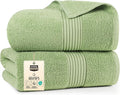 Utopia Towels Extra Large Bath Sheets 2 Pack, 35 by 70 Inches,100% Cotton Highly Absorbent & Quick Dry Bath Towel for Adults, Super Soft Towel, Green