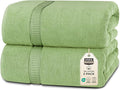 Utopia Towels Luxurious Jumbo Bath Sheet 2 Piece, 600 GSM, 35 by 70 Inches, 100% Ring Spun Cotton, Highly Absorbent and Quick Dry Extra Large Bath Towel, Super Soft Towel, Sage Green