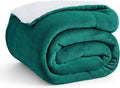 Bedsure GentleSoft Sherpa Fleece Blankets Queen Size for Bed - Thick and Warm Throw for Women and Men, Soft Fuzzy Plush Queen Christmas Blanket for Winter, Forest Green, 90x90 Inches