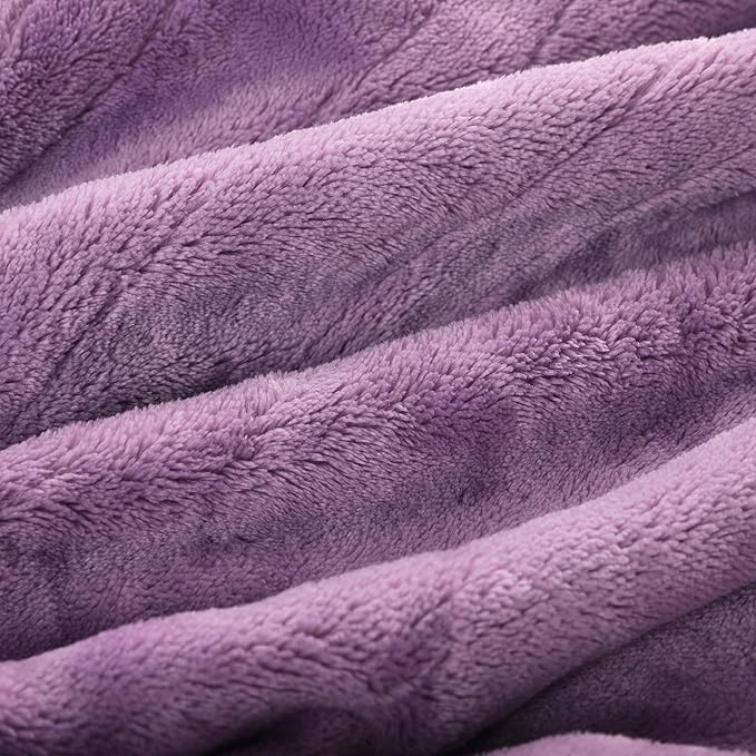 Electric Heated Blanket Queen Size 84"x90", Dual Controllers, Cozy Large Oversized, 5 Heating Levels & 10 Hours Auto Off, Cozy for Bed, Sofa, & Office, Machine Washable, Purple