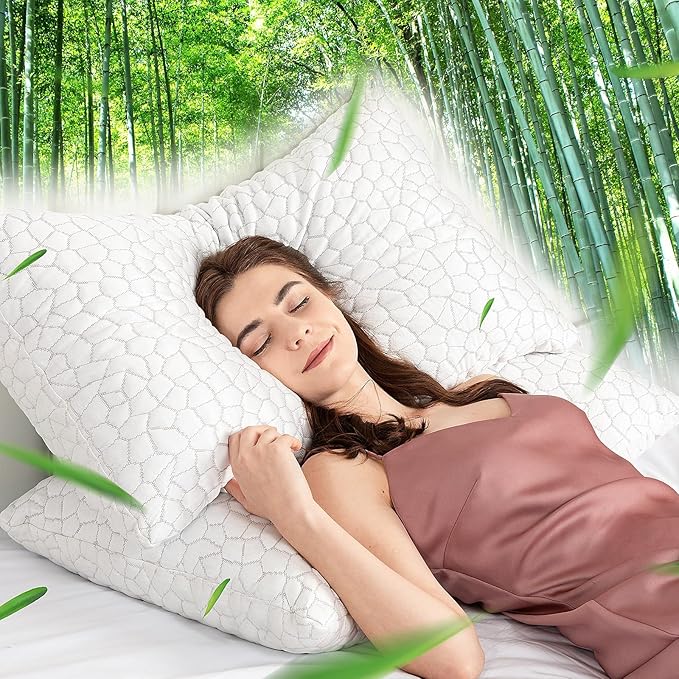 SUPA MODERN Cooling Bed Pillows for Sleeping 1 Pack Shredded Memory Foam Pillows Adjustable Cool Pillow