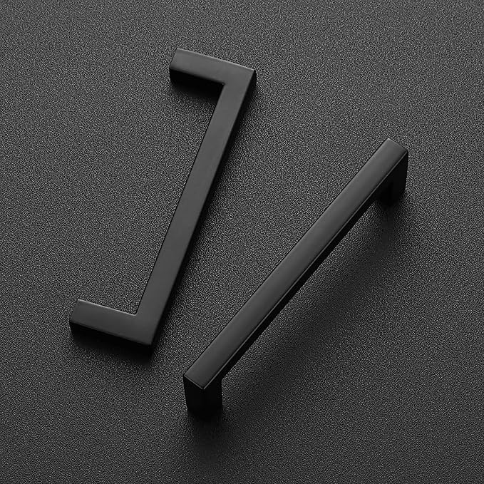 Ravinte Solid 3-3/4 Inch Center to Center Slim Square Bar Drawer Handles - Cabinet Hardware in Matte Black - Kitchen Handles and Pulls for Drawers and Cabinets