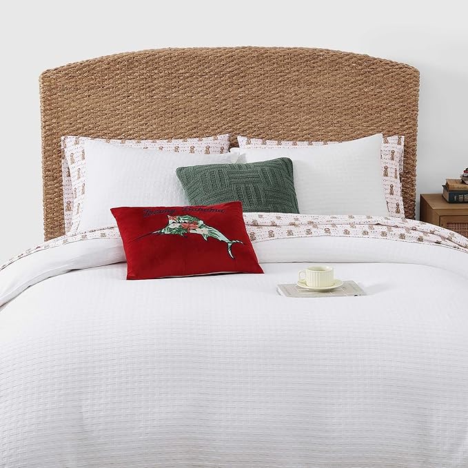 Tommy Bahama - King Size Sheet Set, Crisp & Cool Cotton Percale Bedding with a Smooth Lightweight Feel, 4 Piece Holiday Bed Sheets with Matching Pillowcases (Wrapped Up Red)