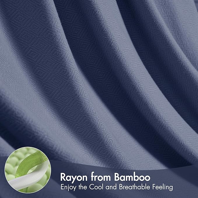 Madison Park Twin Size Blanket, 70% Rayon Bamboo-Based, 30% Cotton, Breathable for Hot Sleepers Menopause, Ultra Soft and Snag-Resistant, Summer Blanket for Bed or Couch, Twin 66"x90", Navy