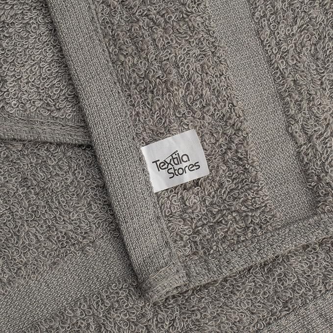 Basic Hand Towels 16x26 Inches – Pack of 24 – Grey Color – Soft and Absorbent Multipurpose Cotton Towels for Bathroom, Spa, Gym, Salon, Hotel, and Everyday Use