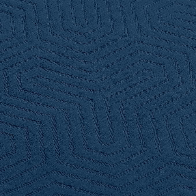 Threadmill Luxury Cotton Blankets for King Size Bed | All-Season Cozy 100% Cotton King Size Blanket | Aster Soft & Lightweight Coverlet fits California King Size Bed, 104x92 | Folkstone Blue