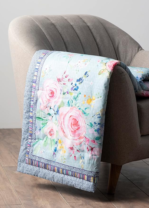 Maison d' Hermine Throw Blanket for Couch Lightweight Soft Warm Breathable Cotton Throw Blankets for Bed Girls Boys Women Men Gifts Sofa Travel Living Room Chair Bedding (50"x60", Sweet Rose Lavender)