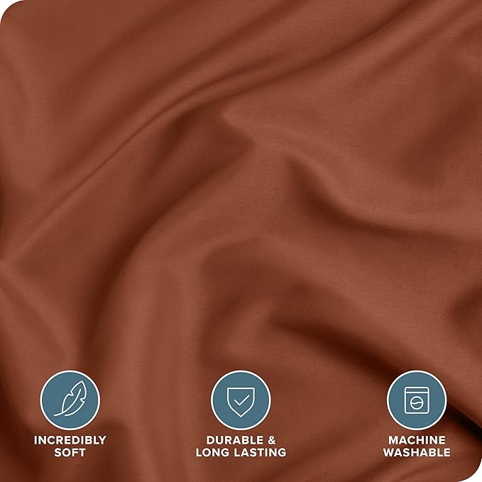 Bare Home Bedding Duvet Cover California King Size - Premium 1800 Super Soft Collection - Lightweight, Cooling - Soft Breathable Bedding Duvet Cover (Cal King, Terracotta)