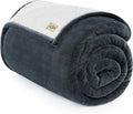 UGG Ariana Twin/Twin XL Blanket Fleece Fluffy Reversible Soft Fuzzy Bedding Cozy Big Plush Warm Oversized Bed Blanket Machine Washable Bedroom Decor for Dorm or Bed, 60-inch x 90-inch, Charcoal Grey