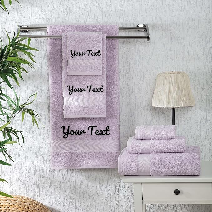 Personalized Towels - Customized Turkish Cotton Towel Set, Monogrammed Towels with Initials, Name & Embroidery, Idea for Weddings, Bridal Showers, Anniversaries, Housewarming, New Home
