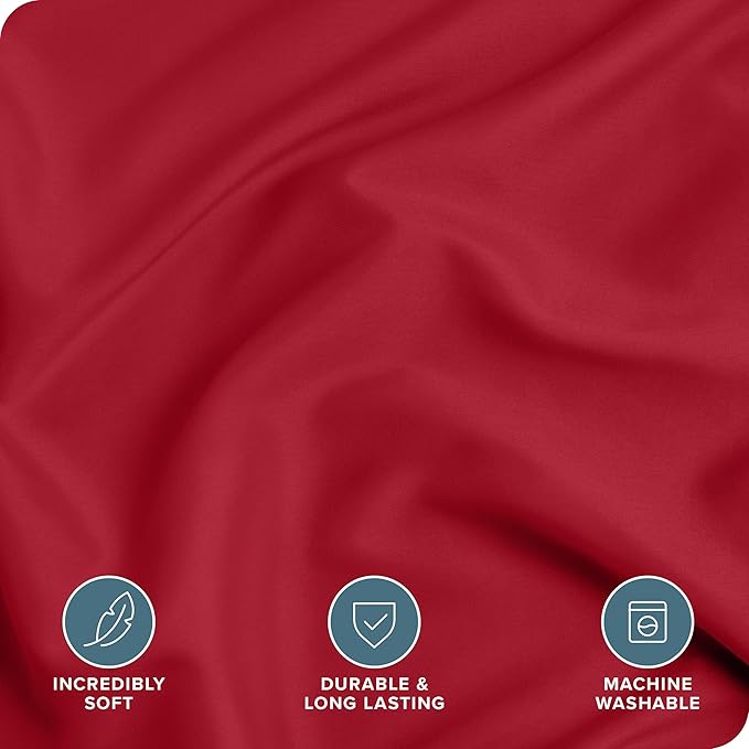 Bare Home Bedding Duvet Cover Full Size - Premium 1800 Super Soft Collection - Lightweight, Cooling Duvet Cover - Soft Breathable Bedding (Full, Red)