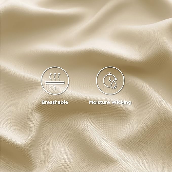 Bedsure Cooling Sheets Twin, Rayon Derived from Bamboo, Breathable & Soft Twin Sheets Set, Deep Pocket Up to 16 Inches, Hotel Luxury Silky Bedding for Hot Sleepers, Alabaster Gleam