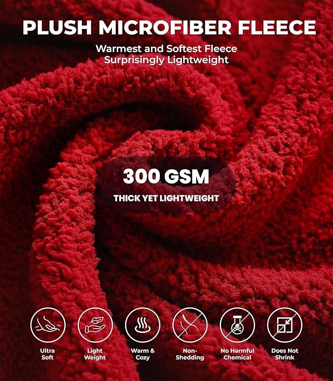 Plush Microfiber Fleece Robe | Super Soft & Warm | Lightweight | Full Length