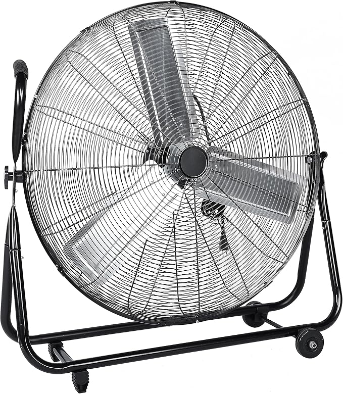 Simple Deluxe Dynamic 30-Inch Floor Fan with Roll Booster - Industrial-Grade Airflow, 360 Degree Adjustable Tilt, and Portable Design for Rapid Cooling and Flexible Air Circulation