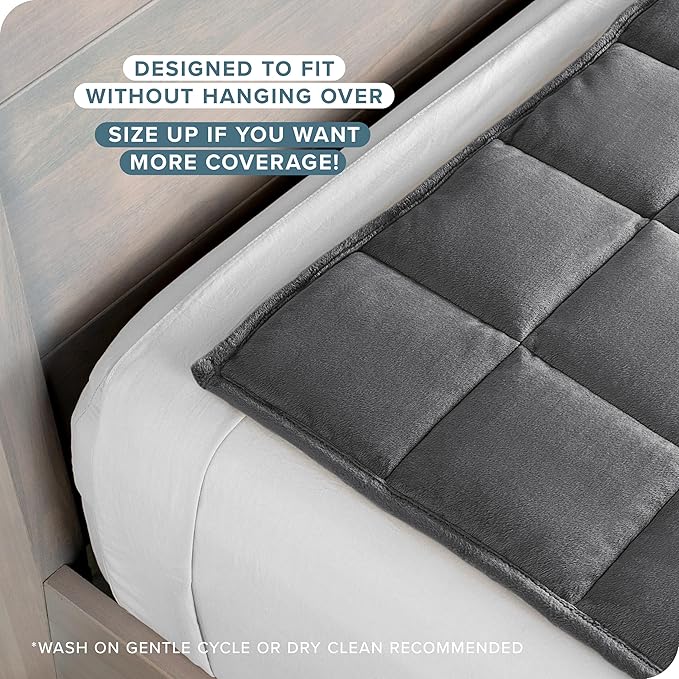 Bare Home Weighted Blanket Twin or Full Size 7lb (40" x 60") - Minky Fleece - Premium Heavy Blanket Nontoxic Glass Beads (Grey, 40"x60")