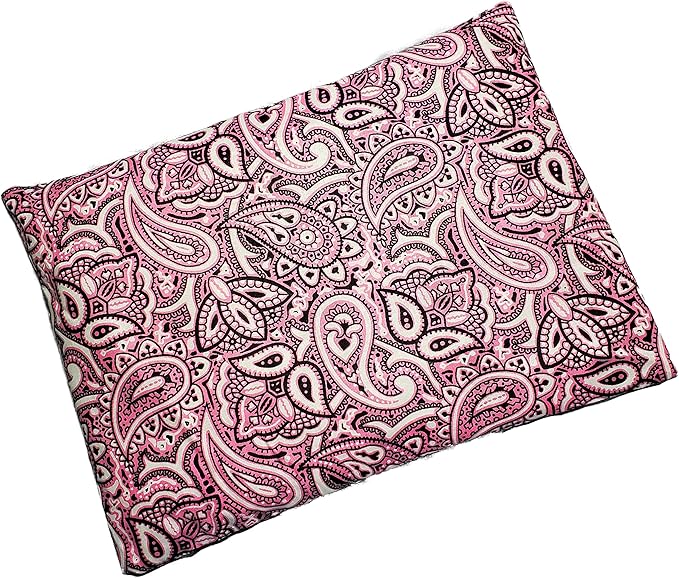 Microwavable Corn Filled Heating Pad and Cold Pack/Washable 100% Cotton Cover (Bandana - Pink, 7.5in W x 11in L)