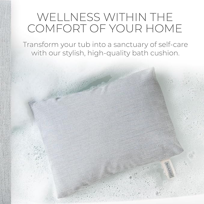 BADESOFA® Luxury Seat Cushion for Bath | Premium-Quality Materials | Comfortable & Quick-Drying | Washable Bath Pillow in Grey | Home Spa | Suitable for Bathtub, Steam Sauna & Hot Tub