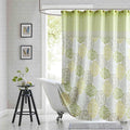 Stall Fabric Shower Curtain, Green Yellow Grey Boho Medallion Print Shower Curtains for Bathroom, 54" W x 72" H