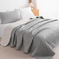 NTBAY 3 Layers Cotton Muslin 106x92 King Bed Blanket, Super Soft Breathable Thermal Yarn Dyed Quilt for Adults, Perfect Lightweight Blanket for Couch Sofa Bed All Seasons, Grey Volleyball