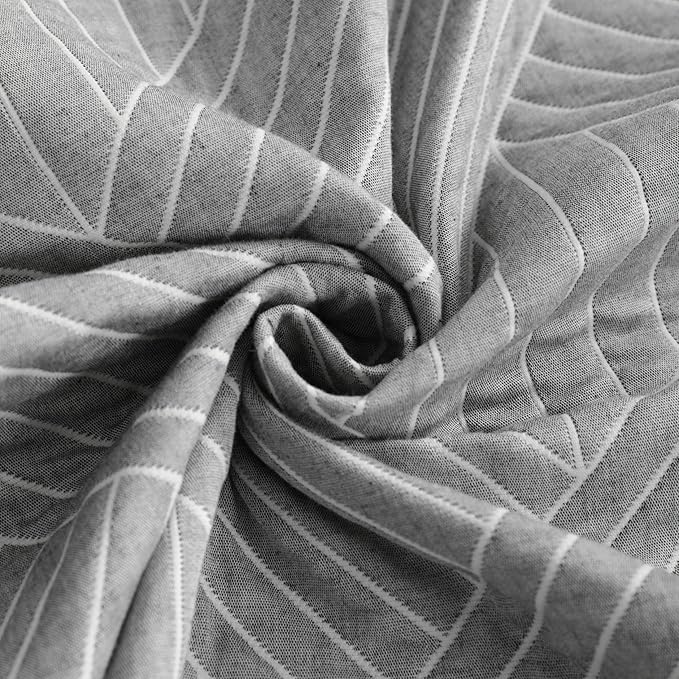 NTBAY 3 Layers Cotton Muslin 106x92 King Bed Blanket, Super Soft Breathable Thermal Yarn Dyed Quilt for Adults, Perfect Lightweight Blanket for Couch Sofa Bed All Seasons, Grey Volleyball