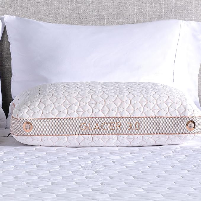 Bedgear Glacier Performance Pillow - Size 3.0 - Cooling Pillow for Hot Sleepers - Back, Stomach, Side Sleeper Pillow - 20" W x 26" L x 4.75" H