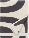 MARIMEKKO Melooni Terry Cotton Hand Towel (Charcoal) – Natural Forms Patterned Hand Towels – 28 in x 20 in