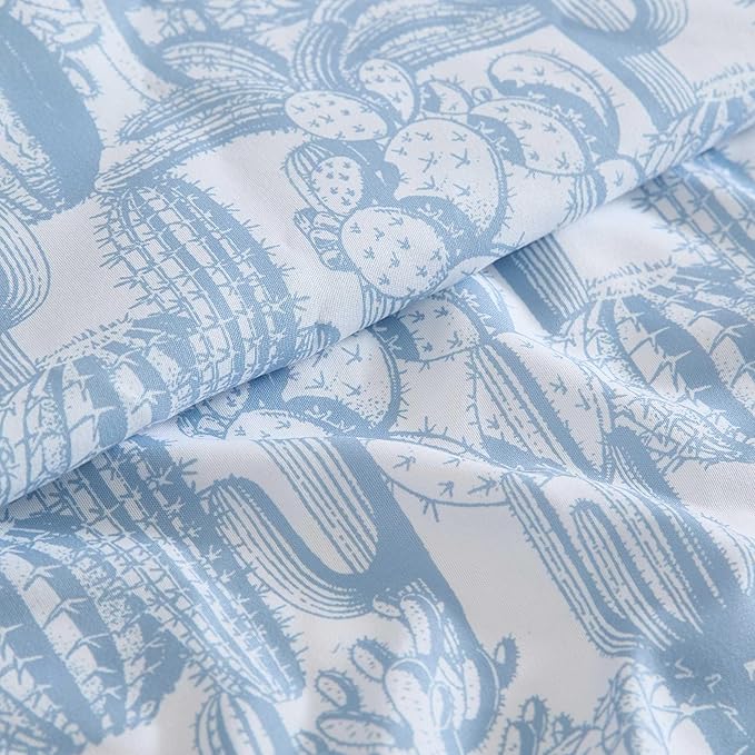 Wrangler - Twin Bed Sheets, Ultra-Soft & Lightweight Bedding with Matching Pillowcase, Lightweight Bed Set for All Season Comfort, Oeko-Tex Certified (Cactus Toile Blue)