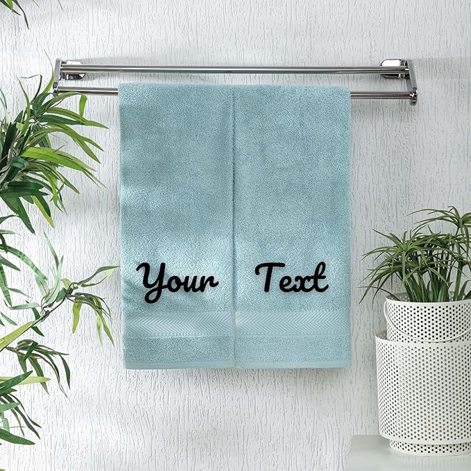 Personalized Towels - Customized Turkish Cotton Towel Set, Monogrammed Towels with Initials, Name & Embroidery, Idea for Weddings, Bridal Showers, Anniversaries, Housewarming, New Home