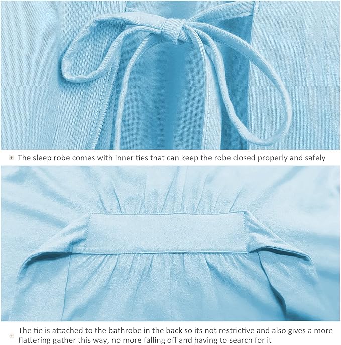 COLORFULLEAF Womens Bamboo Short Robes Lightweight Kimono Cotton Robe Soft Knit Bathrobe Ladies Loungewear with Pockets
