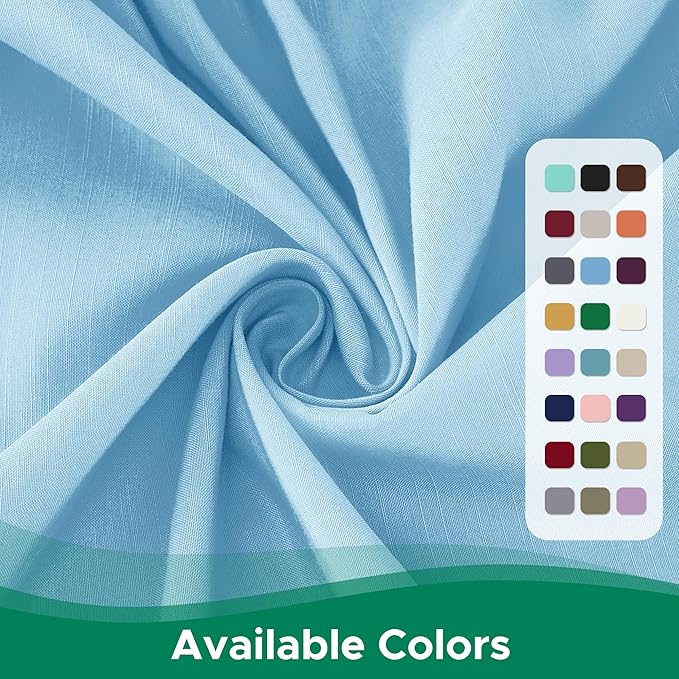 Biscaynebay Wrap Around Bed Skirts for Full & Full XL Beds 15" Drop, Light Blue Adjustable Elastic Dust Ruffles Easy Fit Wrinkle & Fade Resistant Silky Luxurious Fabric Machine Washable