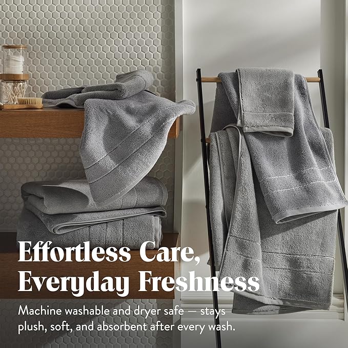 Brooklinen Super-Plush Turkish Cotton Bath Sheets Set of 2 Cotton, 820 GSM, Highly Absorbent, Machine Washable, Perfect for Home & Bathroom (40" x 65"Smoke Gray)