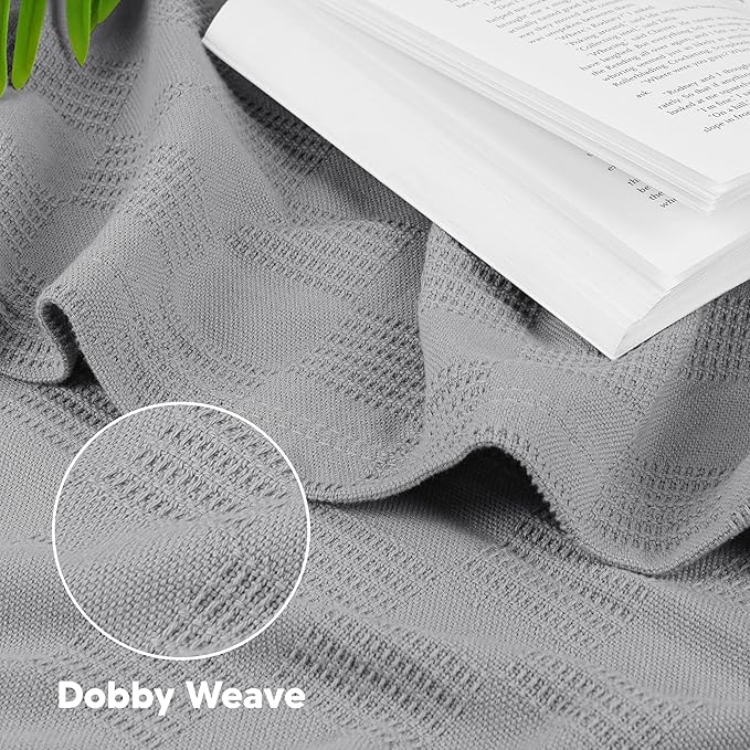 Utopia Bedding Cool Grey 100% Cotton Blanket [King Size - 90x108 Inch] 350GSM Lightweight, Soft and Breathable Thermal Blanket for All Seasons
