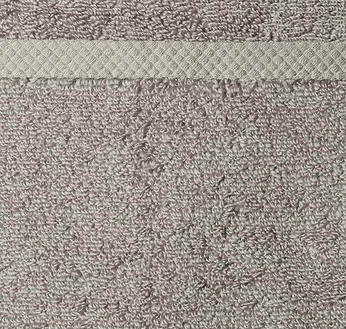 Amazon Basics 100% Cotton Quick-Dry Hand Towel, 8-Pack, Platinum, 28" x 16"