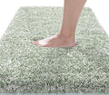 Yimobra Luxury Bathroom Rugs, Fluffy Bath Mats, Non Slip, Water Absorbent Microfiber, Machine Washable, Plush Runner Shower Rugs, Thick Matts for Bathroom Floor&Tub, 56"x 24", Light Green and White