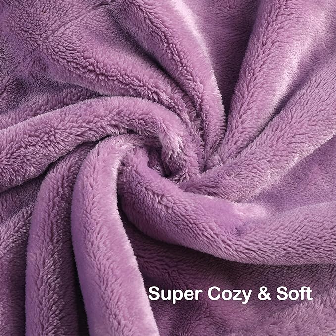 Electric Heated Blanket Queen Size 84"x90", Dual Controllers, Cozy Large Oversized, 5 Heating Levels & 10 Hours Auto Off, Cozy for Bed, Sofa, & Office, Machine Washable, Purple