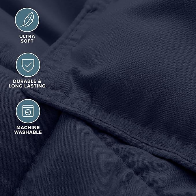 Bare Home Comforter Set - King/California King Size - Ultra-Soft - Goose Down Alternative - Premium 1800 Series - All Season Warmth (King/Cal King, Midnight Blue)
