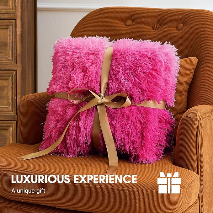 Heated Electric Blanket Twin,Warm Winter Birthday Gifts for Women Her Grandma–Faux Fur with Soft Sherpa,10 Heat Settings,5 Time Settings with Fast Heating, 62x84, Rose Red