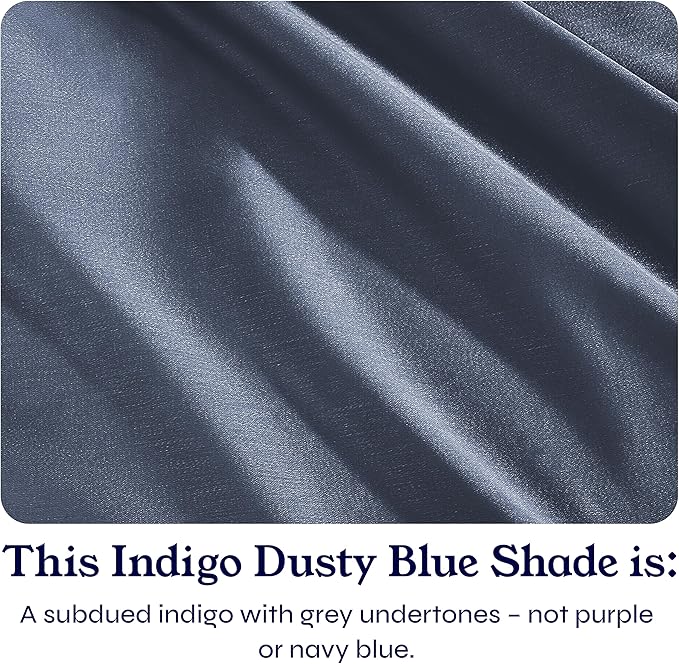 California Design Den 3 Pc Full/Queen Duvet Cover Set - Winner Good Housekeeping Best Bedding Awards 2025, 400 Thread Count Sateen, 100% Cotton, Button Closure, Corner Ties - Indigo Dusty Blue
