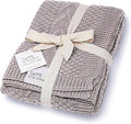 Knit Baby Blanket in Cable Pattern, Organic Cotton Blankets for Crib or Stroller, Receiving Blankets - Fog Grey