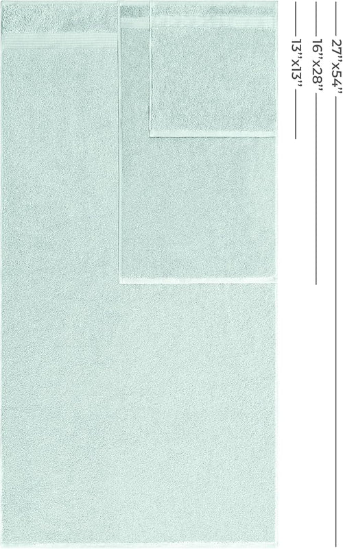 American Veteran Towel, 100% Cotton Turkish 6 Piece Towel Set, Luxury Towels Set of 6 for Bathroom Essentials, 2 Bath Towel 2 Hand Towel 2 Washcloth, Mint Green