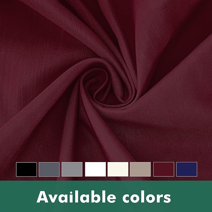 Biscaynebay Wrap Around Bed Skirts with Split Corners for Queen Beds 14" Drop, Burgundy Elastic Dust Ruffles Adjustable Easy Fit Wrinkle & Fade Resistant Silky Luxurious Fabric Machine Washable