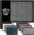 GORILLA GRIP 100% Waterproof All-Season WeatherMax Doormat, 34x58, US Designed Natural Rubber, Stain and Fade Resistant, Low Profile Indoor Outdoor Door Mats, Easy Clean Patio Mat, Steel Chevron