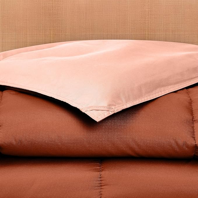Modern Threads Down Alternative Reversible Comforter Rust/Clay Twin
