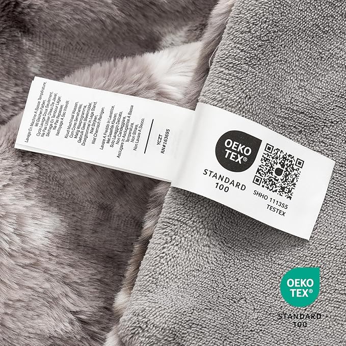 Cozy Bliss Faux Fur Throw Blanket for Couch, Fuzzy Soft Plush Thick Striped Blanket for Sofa Bedroom Living Room, 50 * 60 Inches Tie-dye Grey