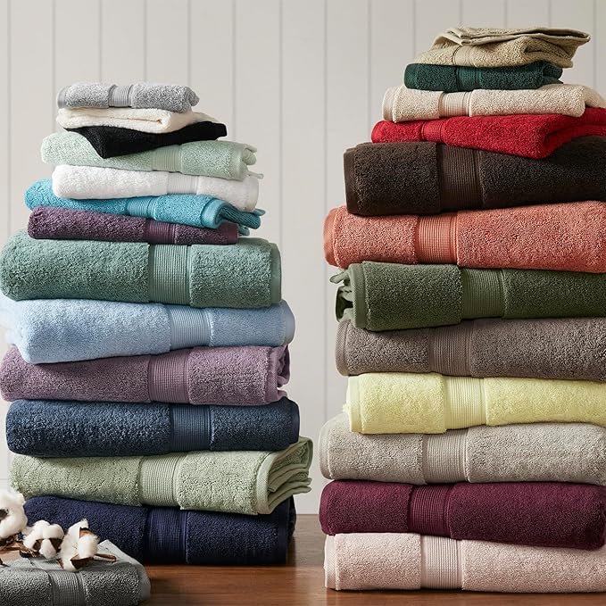 Madison Park 800GSM Bathroom Towel Set of 8 100% Cotton Bath Towel Set for Bathroom Luxurious Highly Absorbent 2 Bath Towels 2 Hand Towels 4 Washcloths Quick Dry Spa Quality Purple