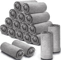18 Pieces Fleece Blankets Bulk for Wedding 50 x 60 Inch Soft Lightweight Flannel Throw Blankets Bulk for Wedding Guests Home Outdoor Couch Sofa Bed Gifts(Dark Gray)