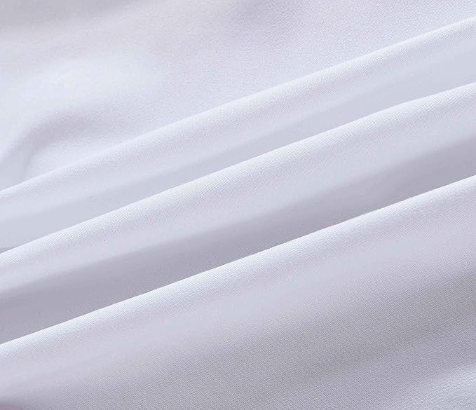 Sheets & Beyond Wrap Around Solid Microfiber Luxury Hotel Quality Fabric Bedroom Gathered Ruffled Bedding Bed Skirt 14 Inch Drop (Twin, White)