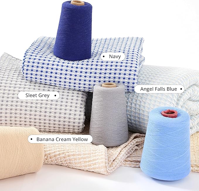 EGOHOME 100% Cotton Queen Size Blankets for Bed,Soft Jacquard Waffle Weave Blanket,Lightweight and Breathable Unique Dual-Tone Texture Cotton Blanket for All Seasons-Sleet Grey,90 x 90 Inches